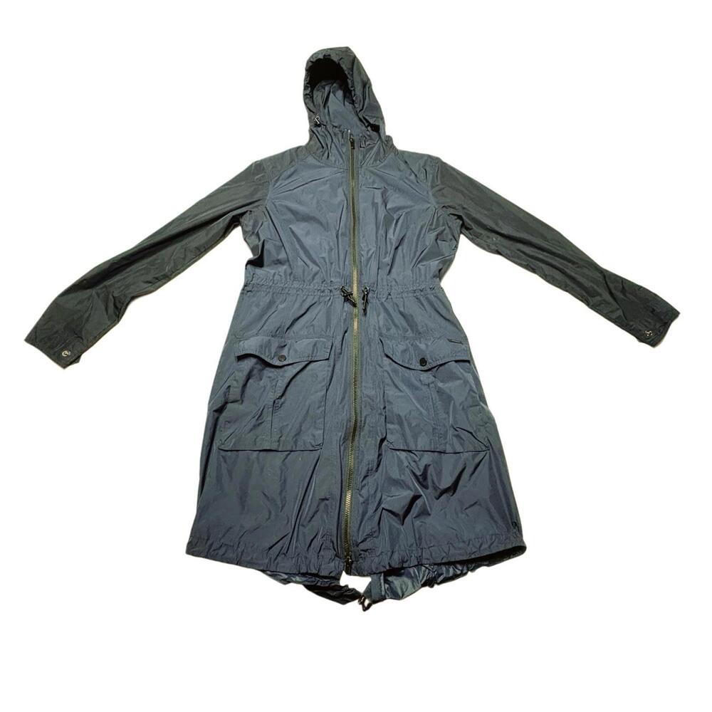 Athleta Women's Navy Rain/Windbreaker Jacket with Hood, Size Small